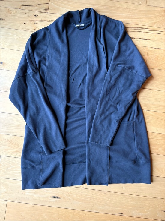 Pact Sweaters - Pact Dark Blue Open-Front Lightweight Cardigan